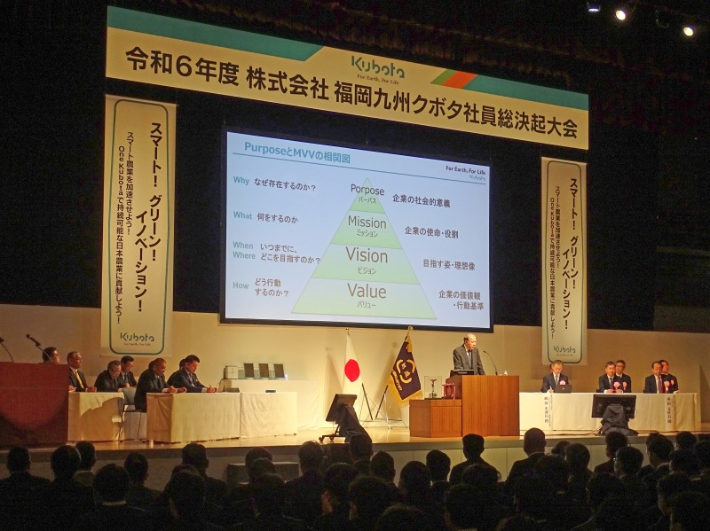 福岡九州クボタ 社員総決起大会開催 『総』Happyで創立60年